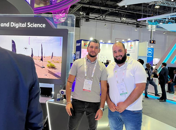 At a tech conference and digital science expo